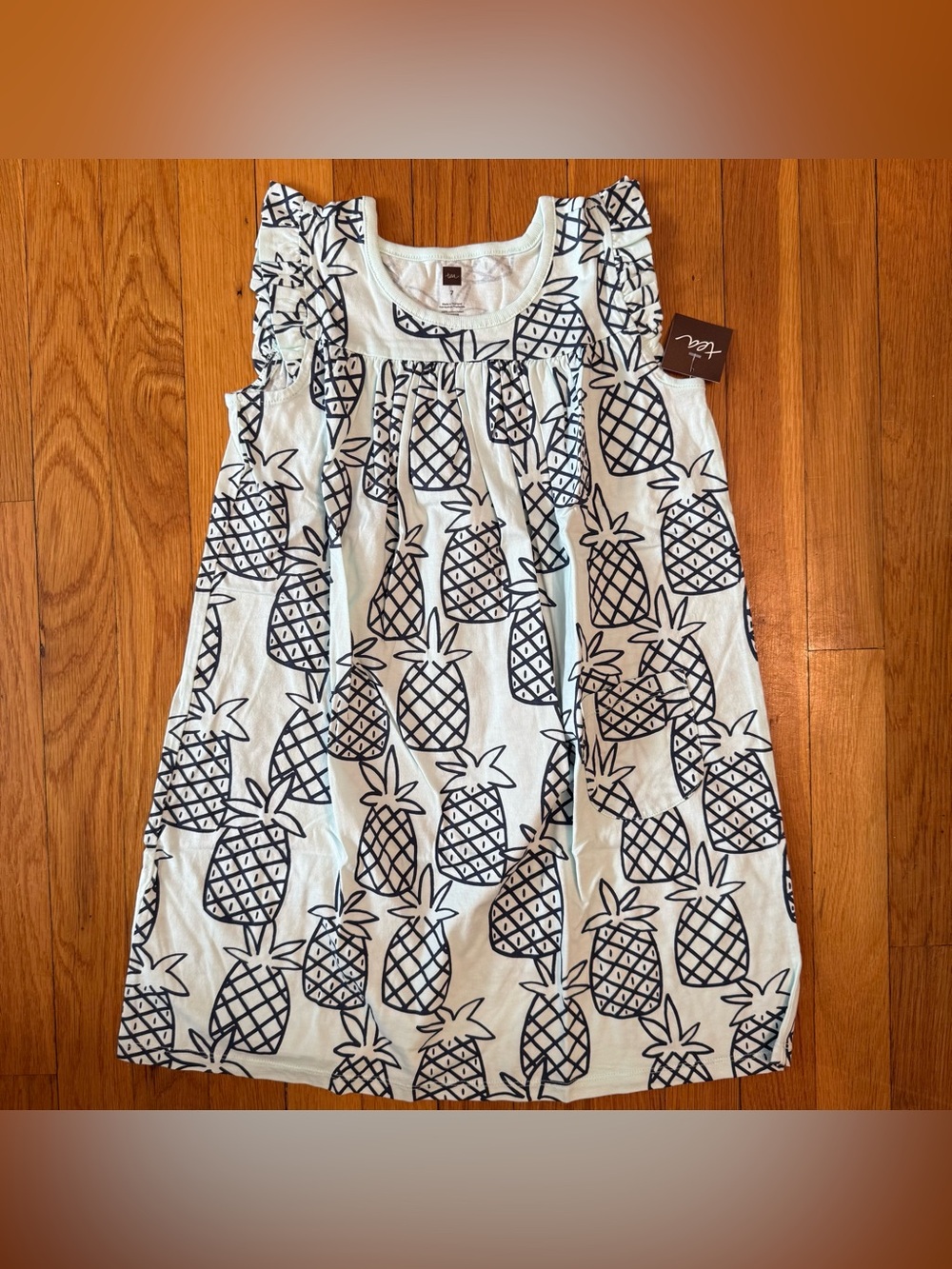 NWT Tea Collection pineapple print sleeveless dress size 7